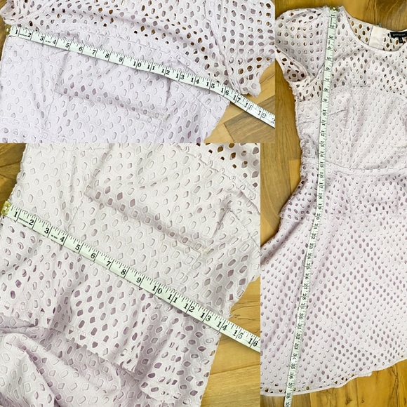 Banana Republic Eyelet Purple Lavender Aline Dress Peplum Modest Career Event 6 - Picture 9 of 9